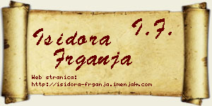 Isidora Frganja vizit kartica